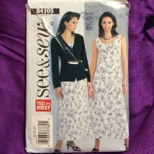 Butterick 4105 pattern maxi dress blazer sz 24